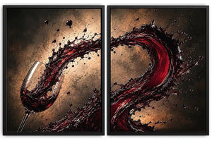 wine splash 2 peice wall art