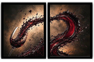 wine splash 2 peice wall art