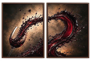 wine splash 2 peice wall art