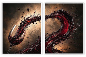 wine splash 2 peice wall art