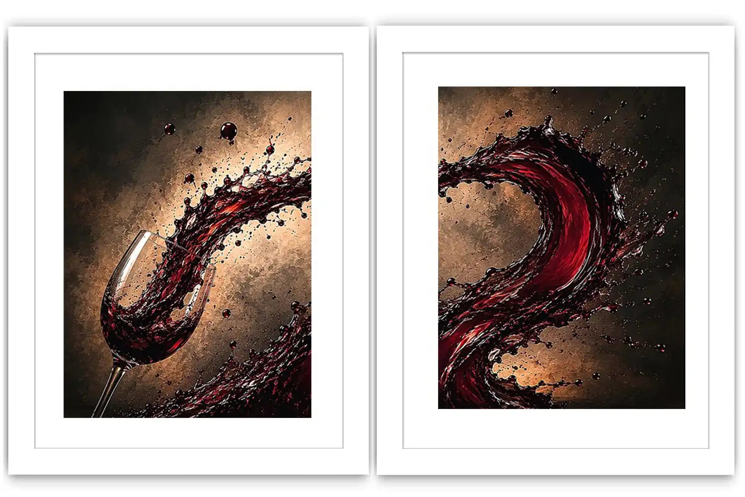 wine splash 2 peice wall art