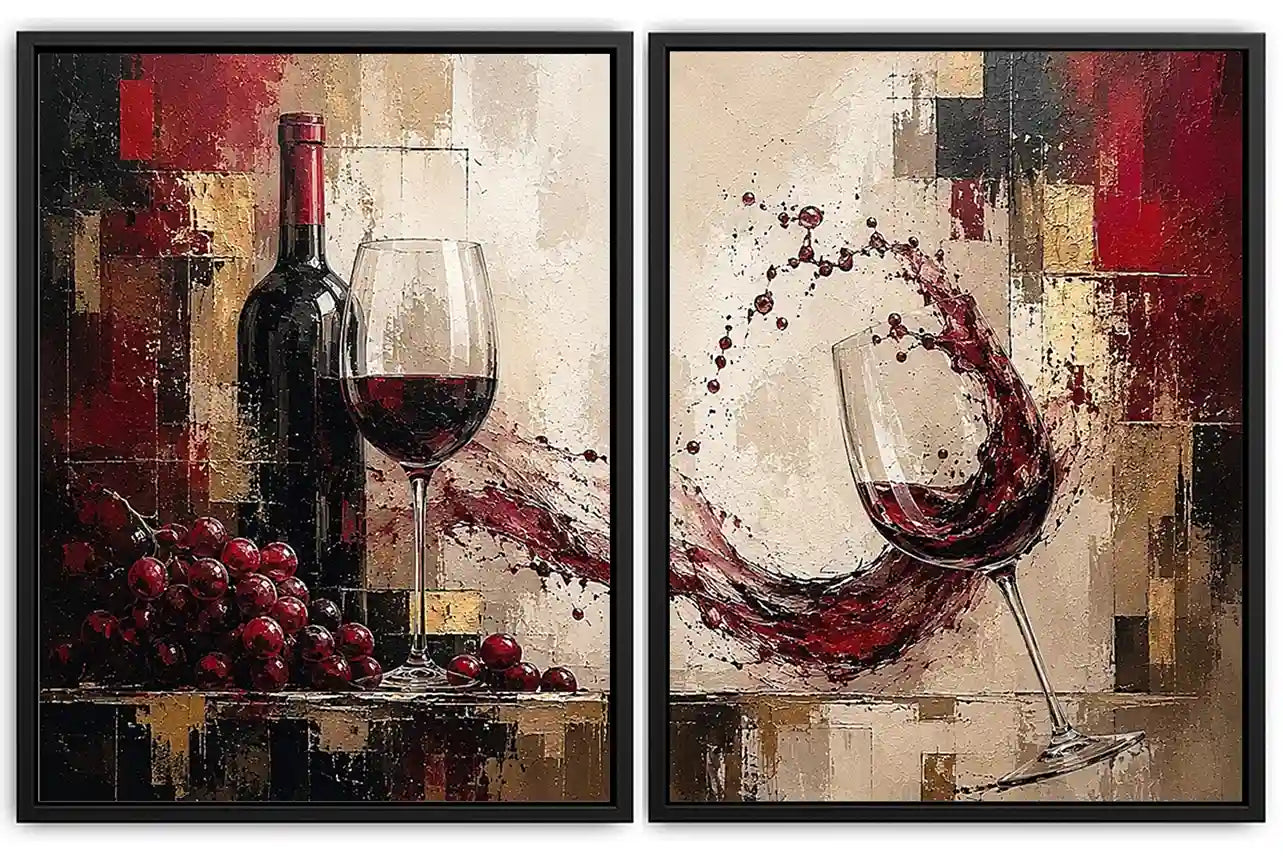 Red wine Diptych 
