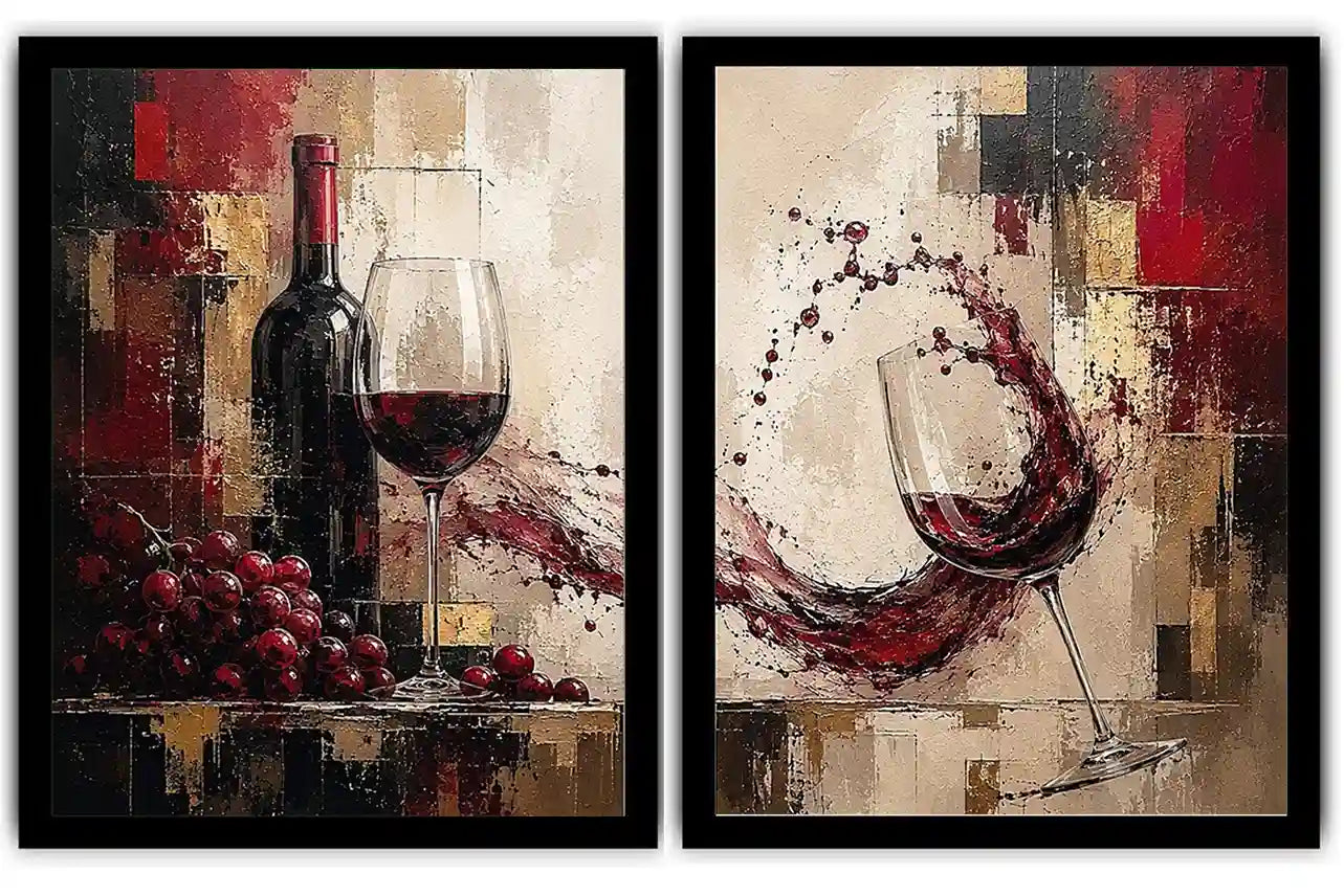 Red wine Diptych 