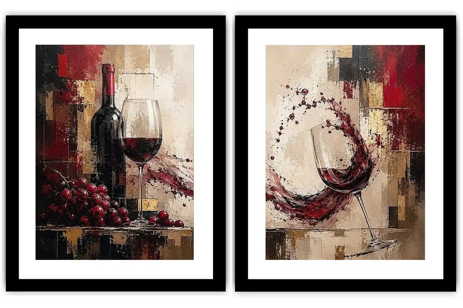 Red wine Diptych 