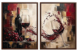 Red wine Diptych 