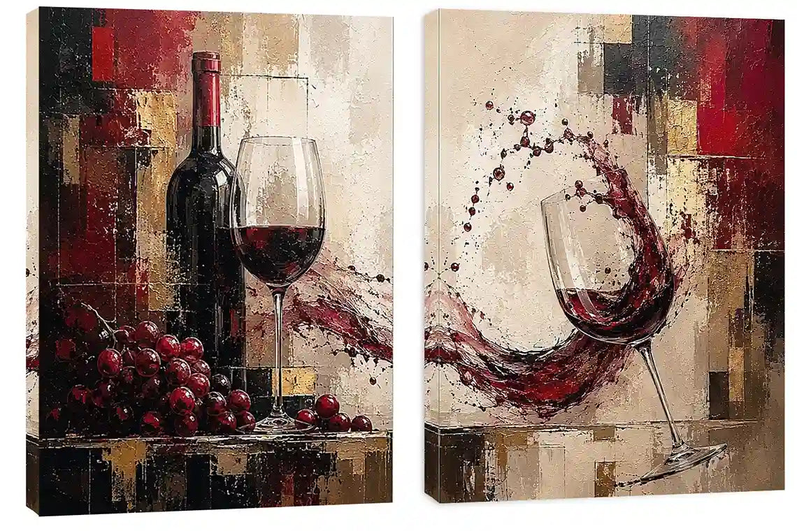 Red wine Diptych 
