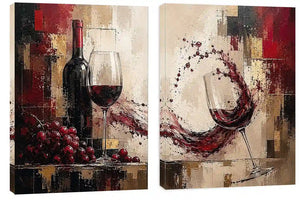 Red wine Diptych 