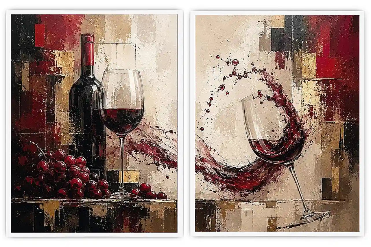 Red wine Diptych 