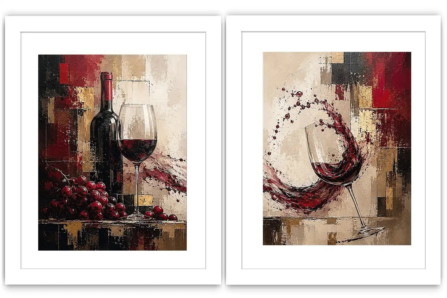 Red wine Diptych 