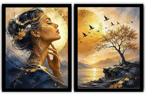 Golden Reverie 2 Piece Art Set