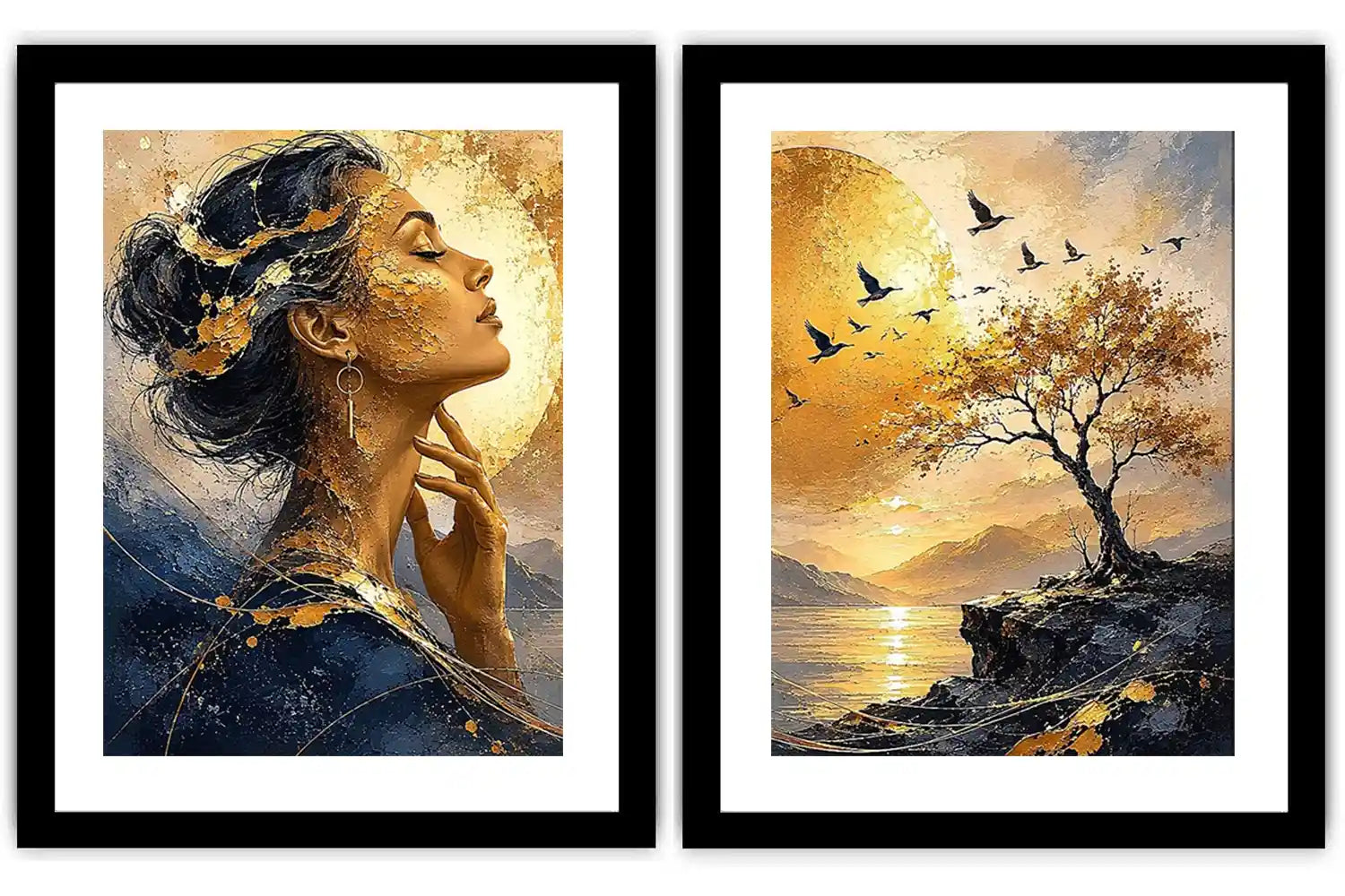 Golden Reverie 2 Piece Art Set