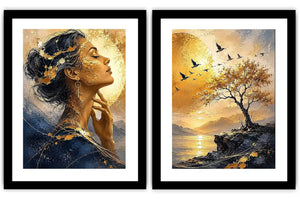 Golden Reverie 2 Piece Art Set