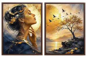 Golden Reverie 2 Piece Art Set