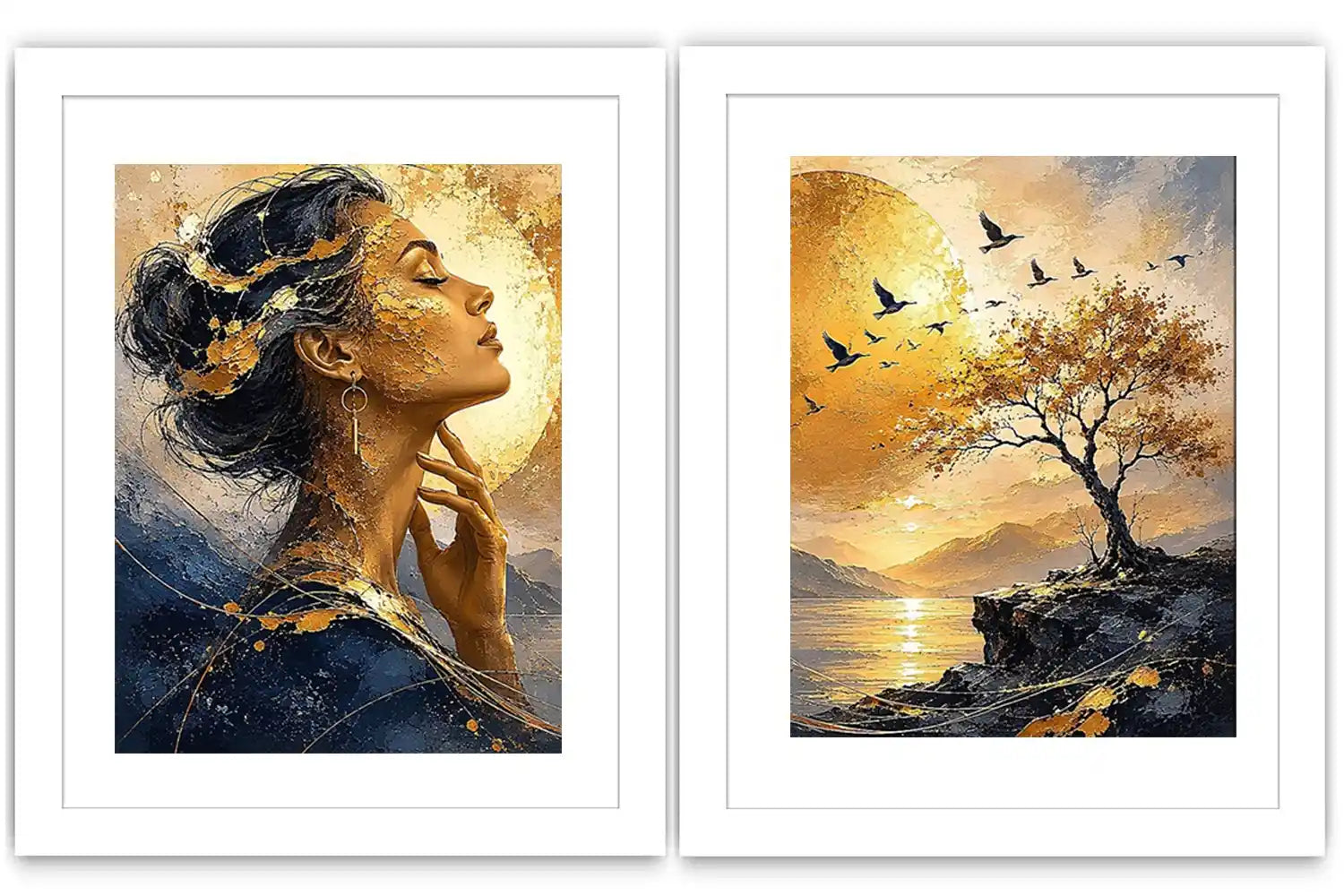 Golden Reverie 2 Piece Art Set