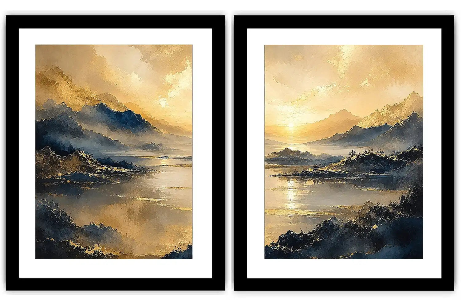 Golden Mist Peaks 2 Piece Art Set