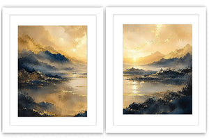 Golden Mist Peaks 2 Piece Art Set
