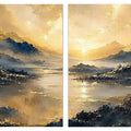 Golden Mist Peaks 2 Piece Art Set