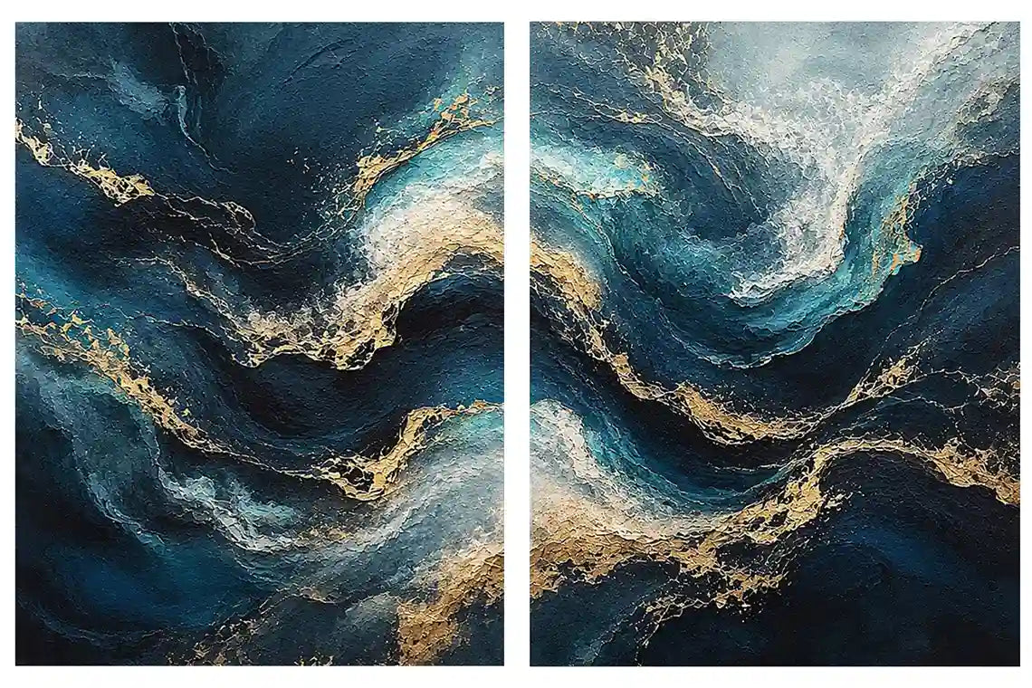 Tropical Leopard Jungle Diptych Wall Art Perfect Pair
