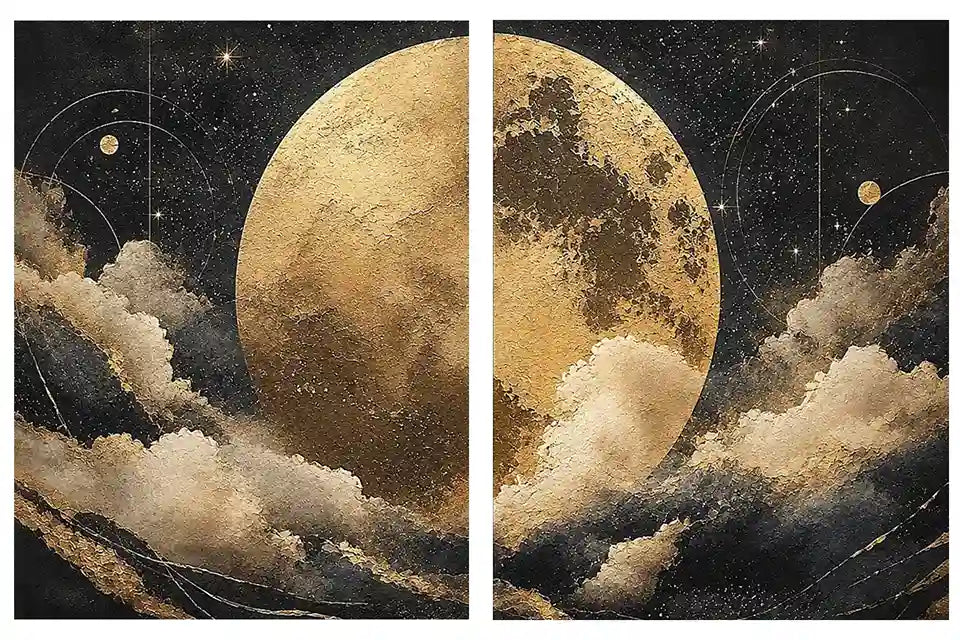 Celestial Gold 2 Piece Art Set