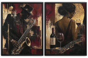 Crimson Jazz 2 Piece Art Set