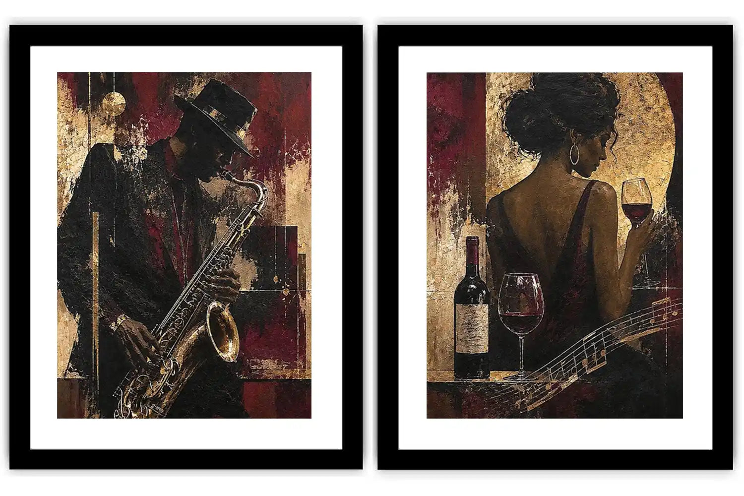 Crimson Jazz 2 Piece Art Set