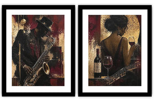Crimson Jazz 2 Piece Art Set