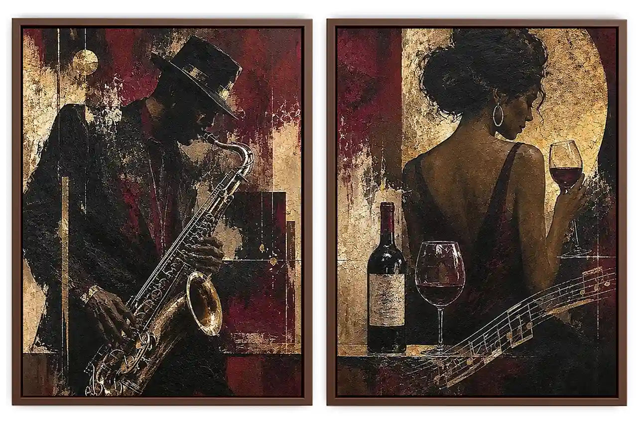 Crimson Jazz 2 Piece Art Set
