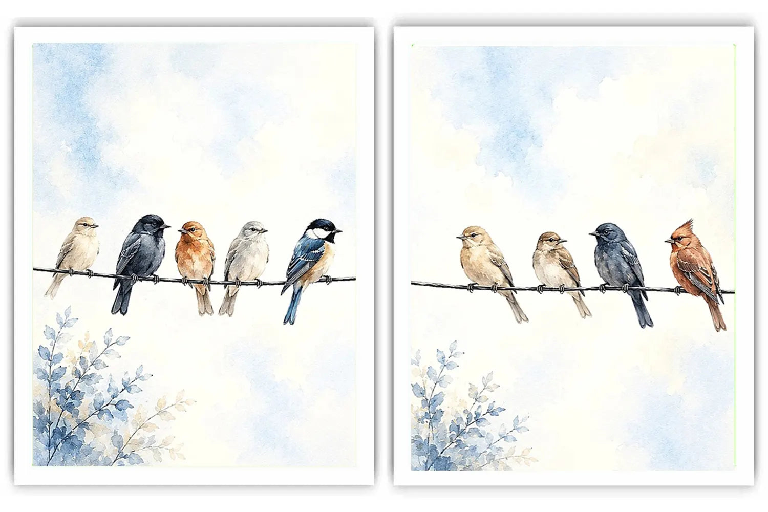 Whispers on the Wire 2 Piece Art Set