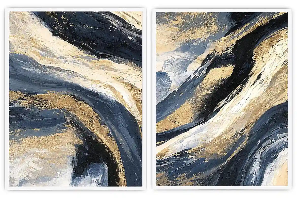 Indigo Current 2 Piece Art Set