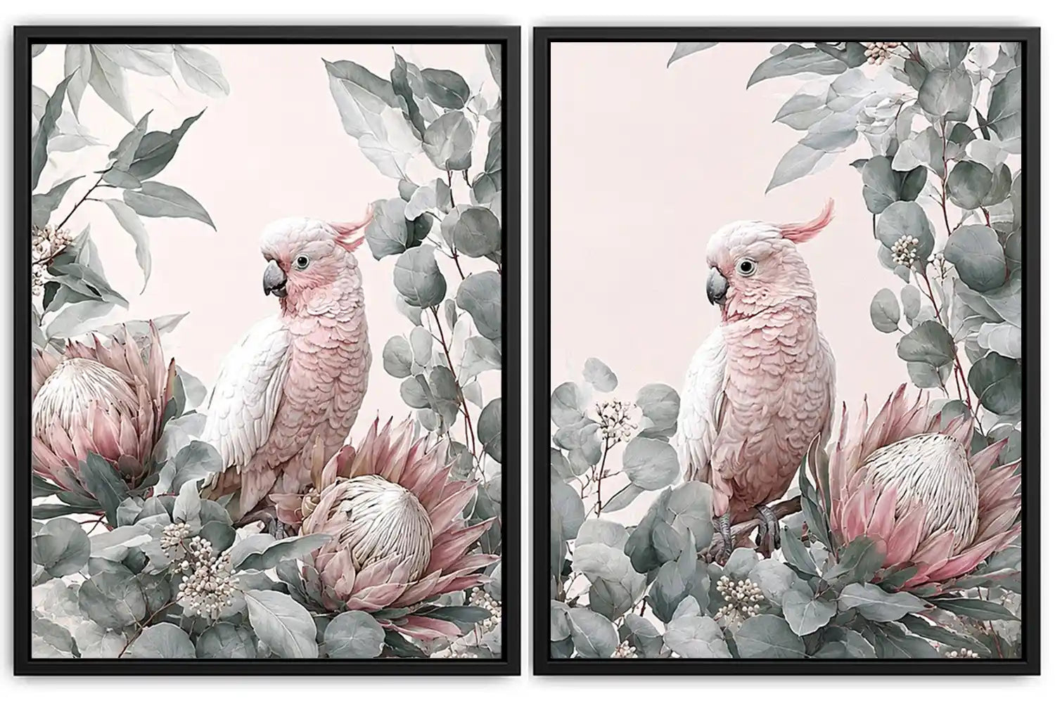 Rose Cockatoo Garden 2 Piece Art Set