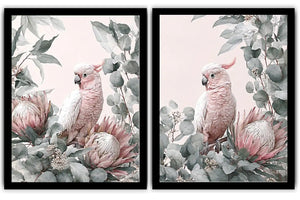 Rose Cockatoo Garden 2 Piece Art Set