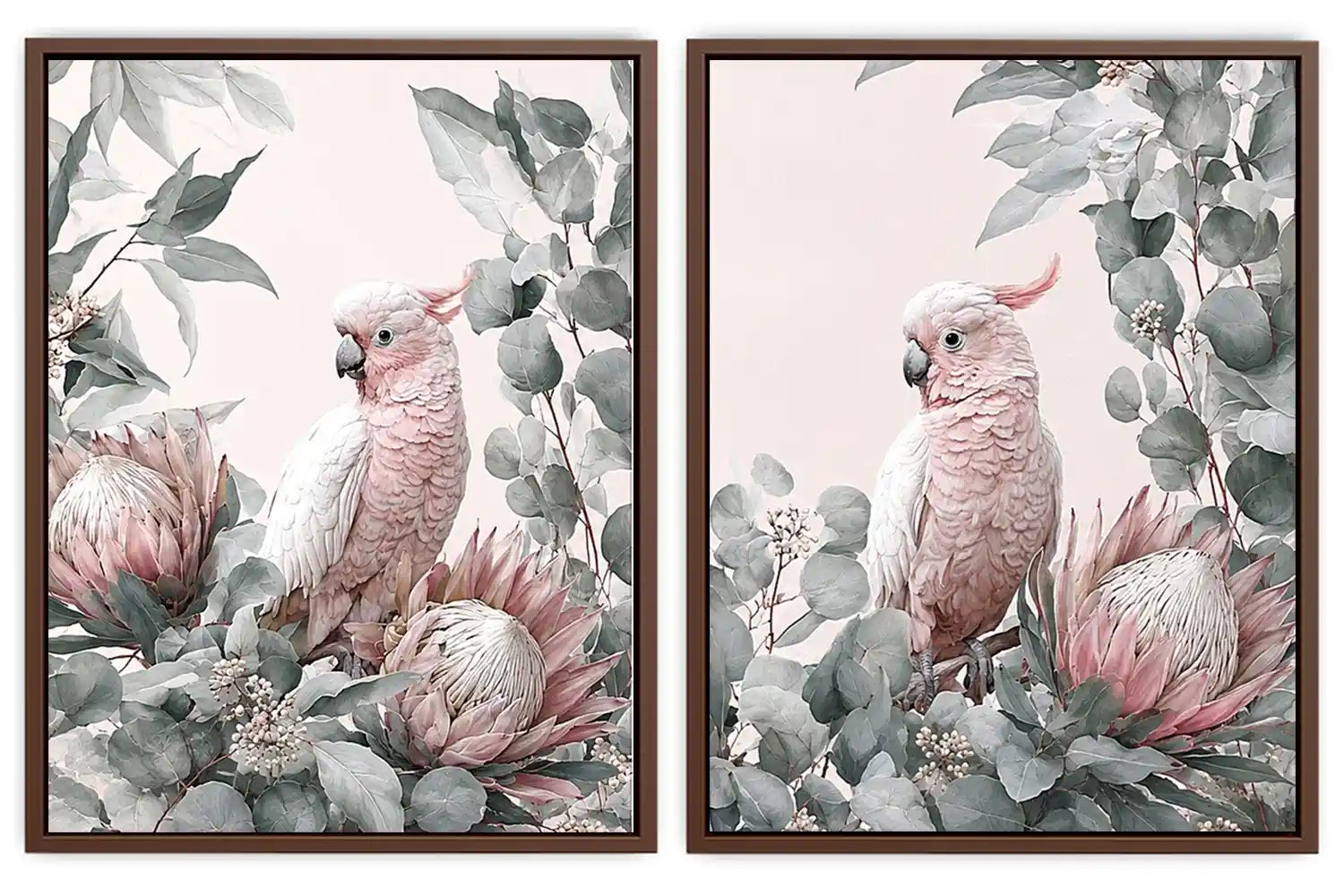 Rose Cockatoo Garden 2 Piece Art Set