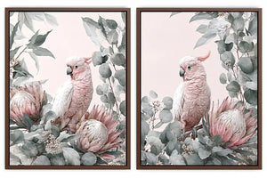 Rose Cockatoo Garden 2 Piece Art Set