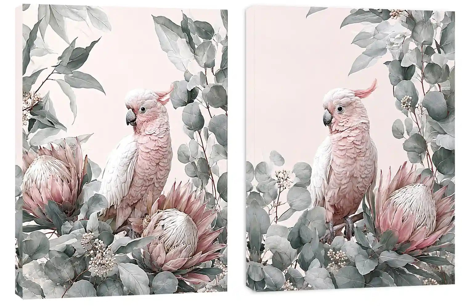 Rose Cockatoo Garden 2 Piece Art Set