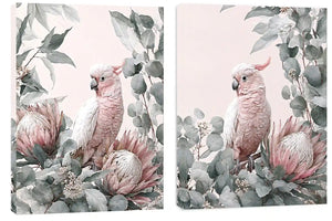 Rose Cockatoo Garden 2 Piece Art Set