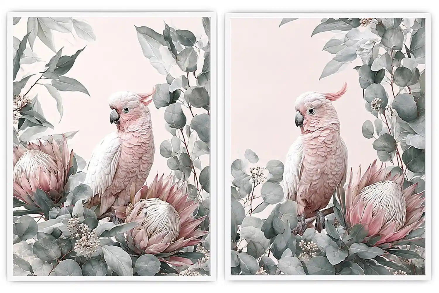 Rose Cockatoo Garden 2 Piece Art Set