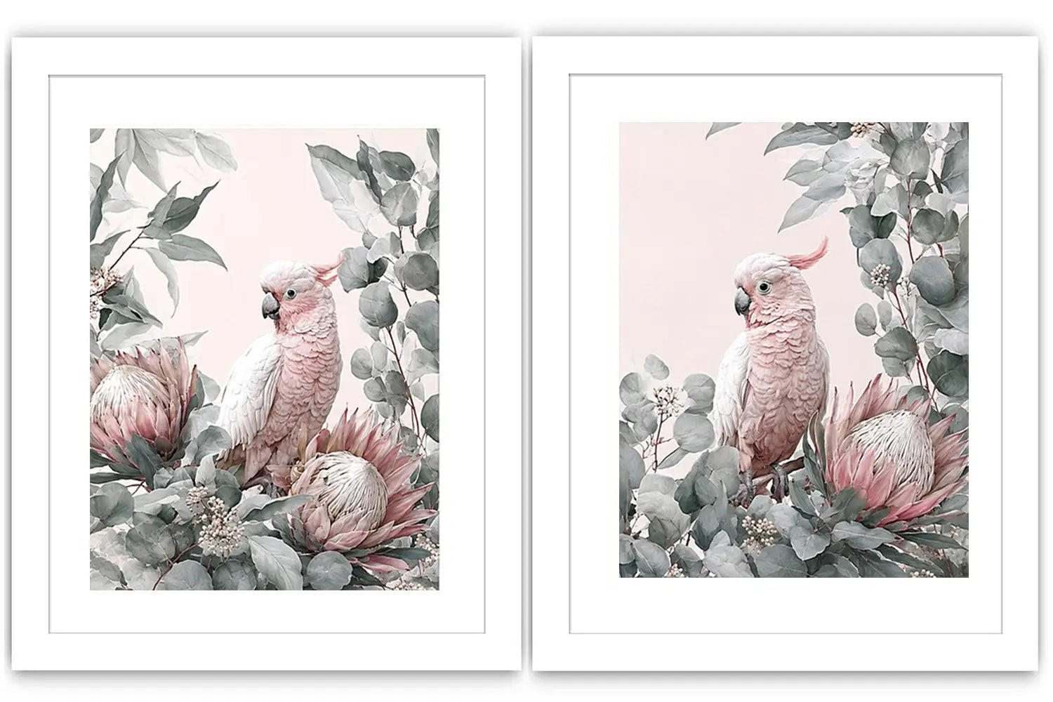 Rose Cockatoo Garden 2 Piece Art Set
