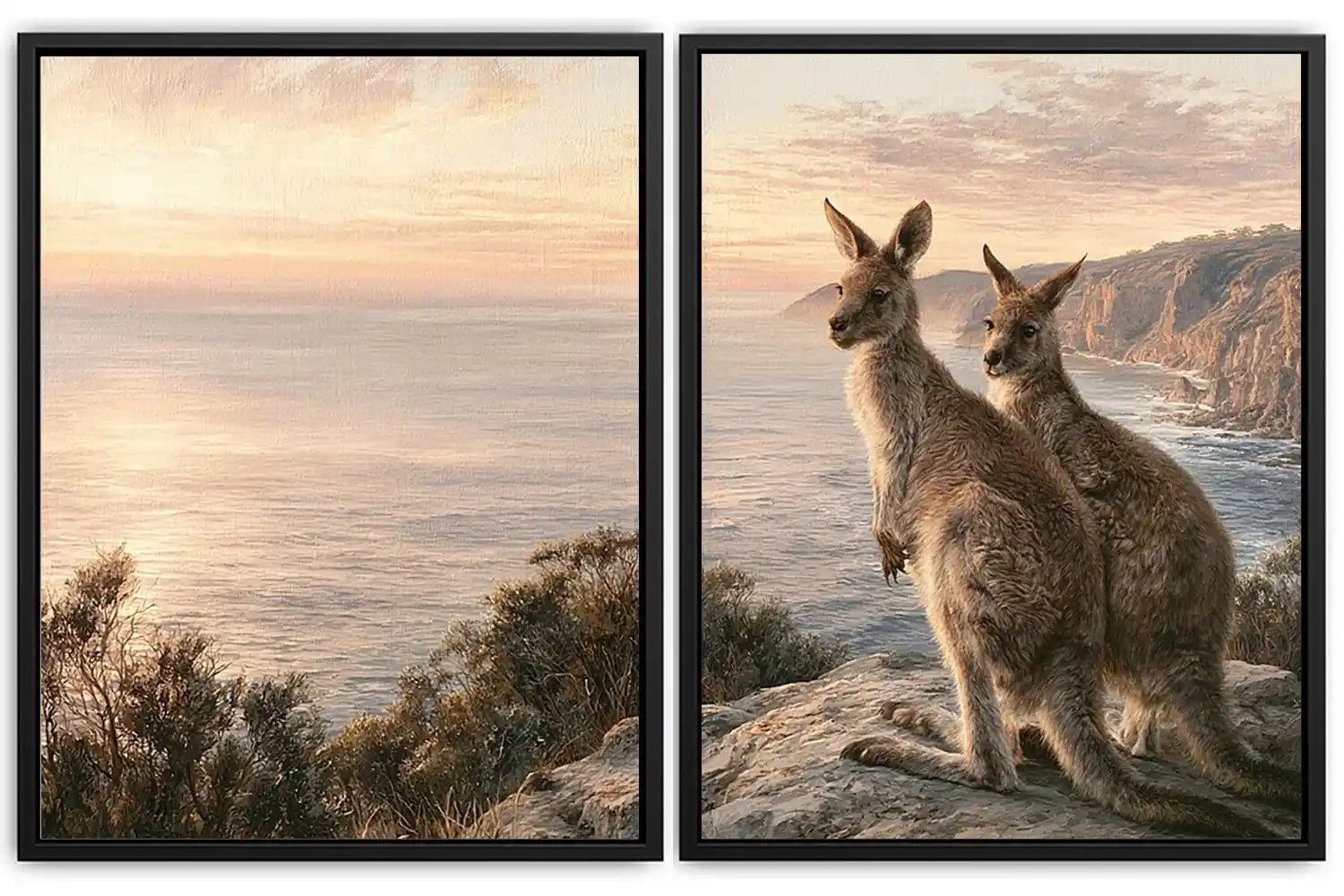 Coastal Kangaroo Dawn 2 Piece Art Set