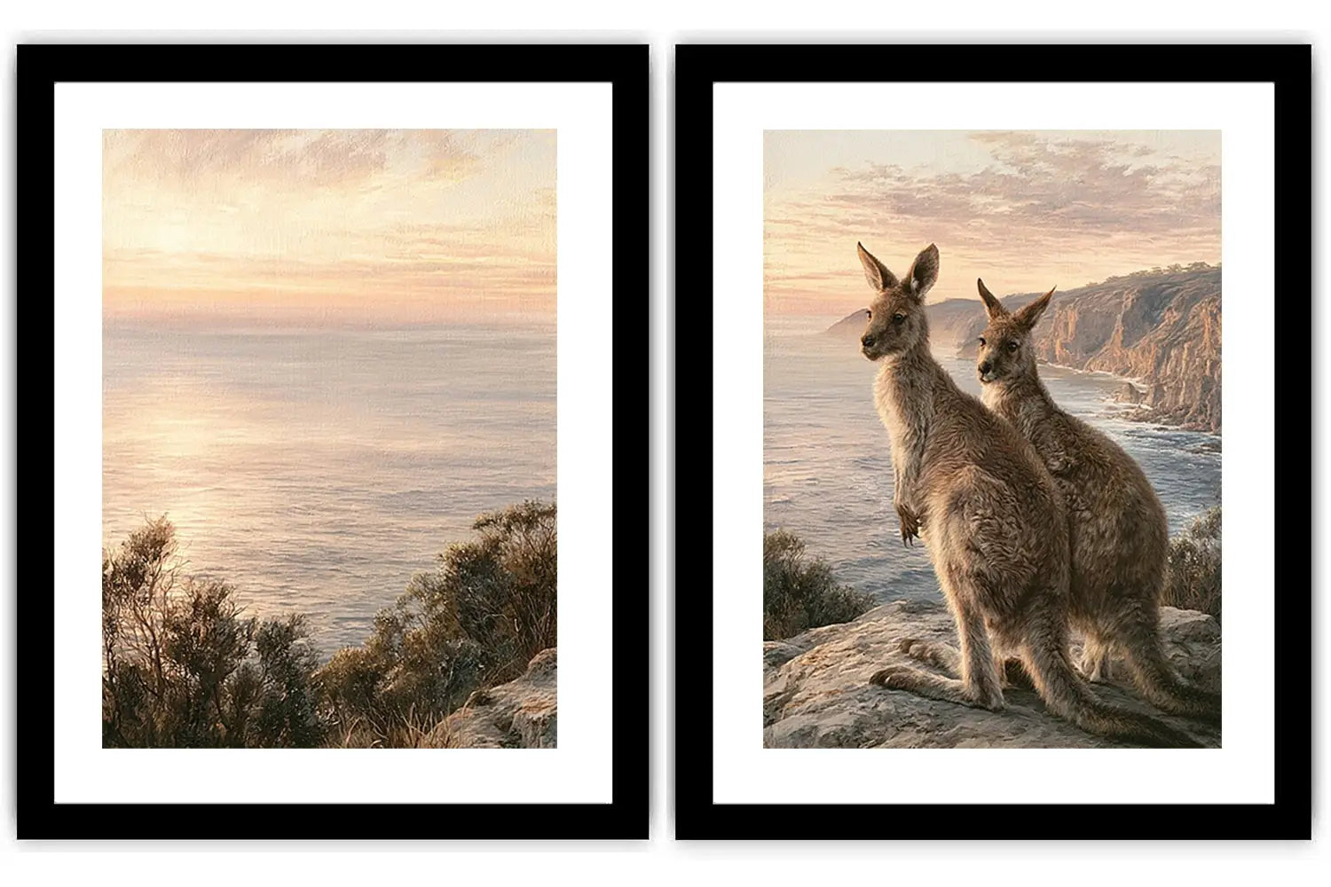 Coastal Kangaroo Dawn 2 Piece Art Set