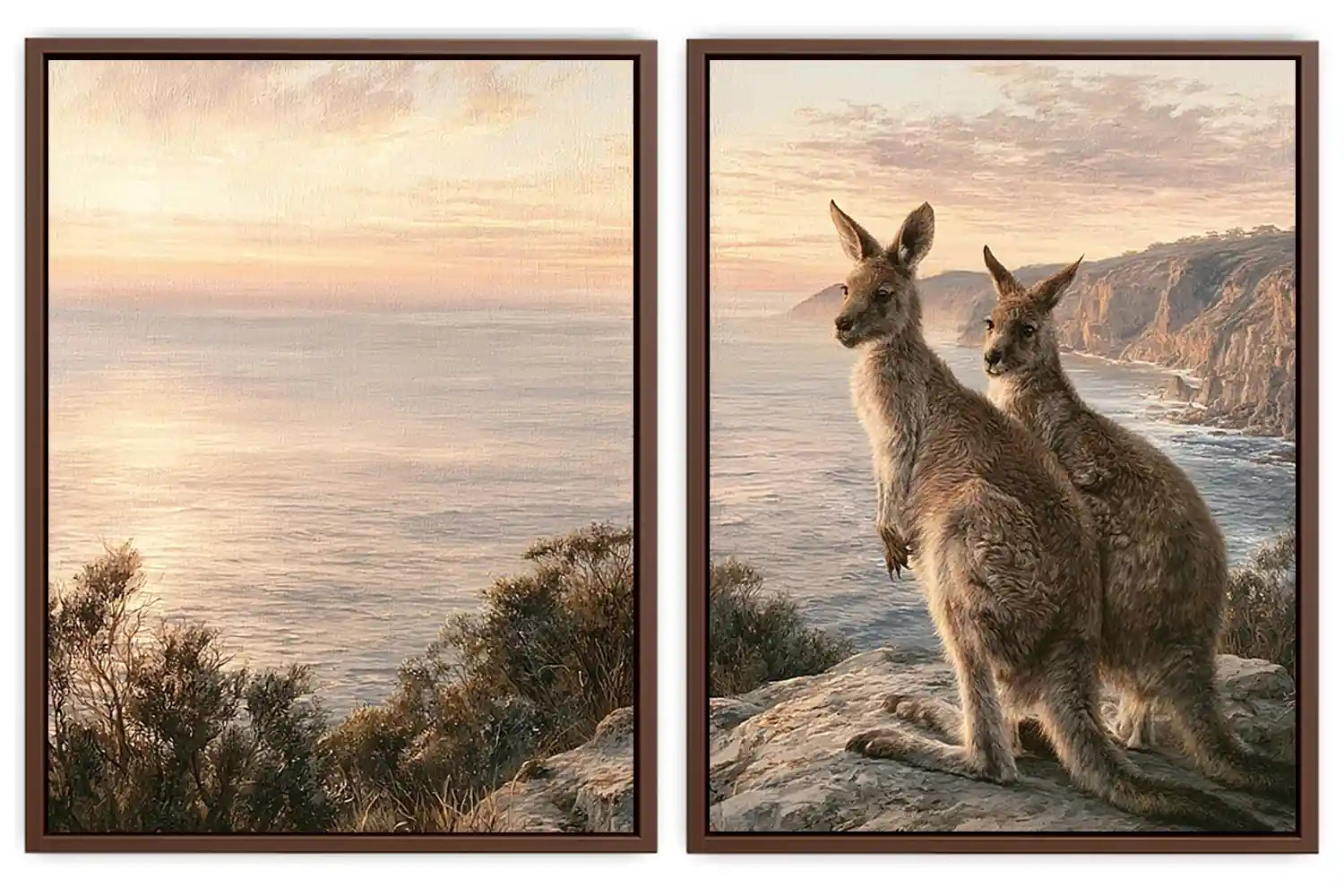 Coastal Kangaroo Dawn 2 Piece Art Set