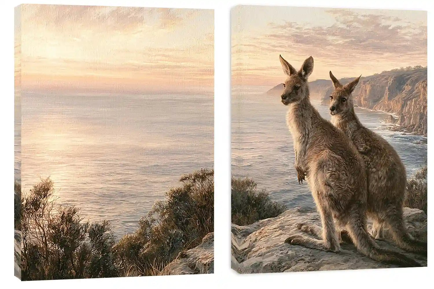 Coastal Kangaroo Dawn 2 Piece Art Set