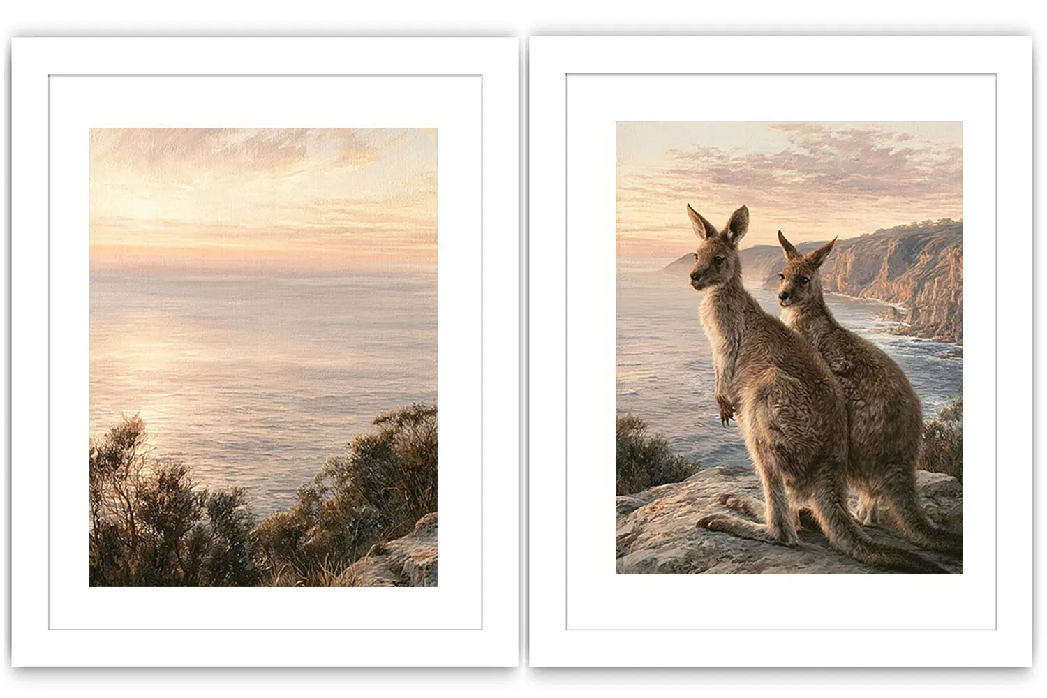 Coastal Kangaroo Dawn 2 Piece Art Set