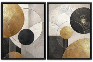 2 Panel Geometric Circle Art 