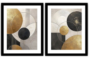 2 Panel Geometric Circle Art 