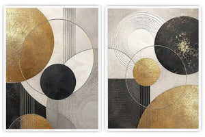 2 Panel Geometric Circle Art 