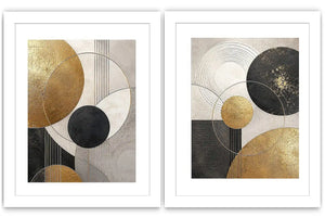 2 Panel Geometric Circle Art 
