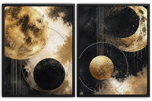 2 Panel Golden Moon 