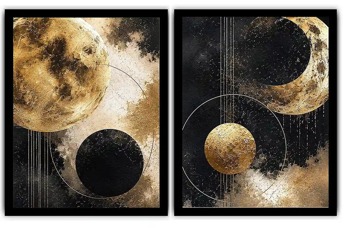 2 Panel Golden Moon 