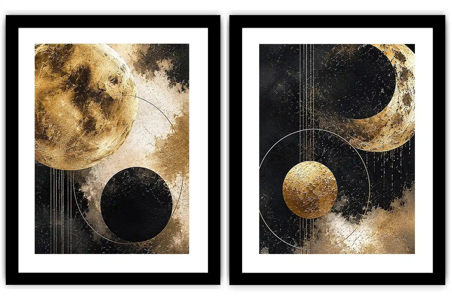 2 Panel Golden Moon 