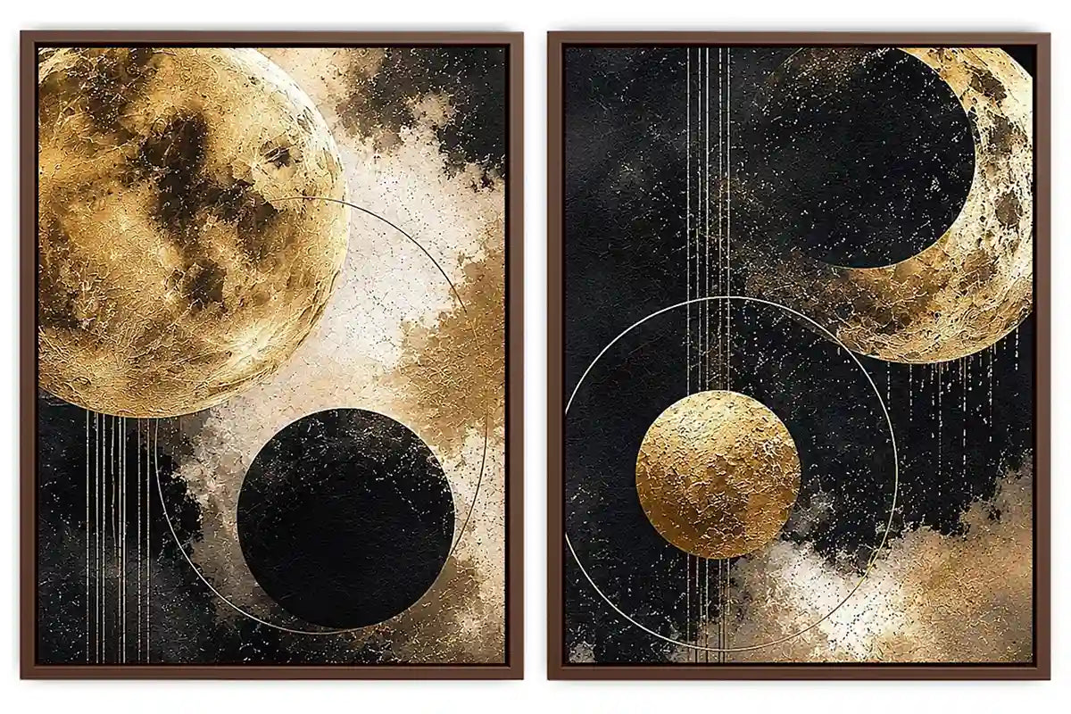 2 Panel Golden Moon 